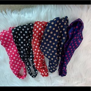 Polka Dot Polyester Wide Headband